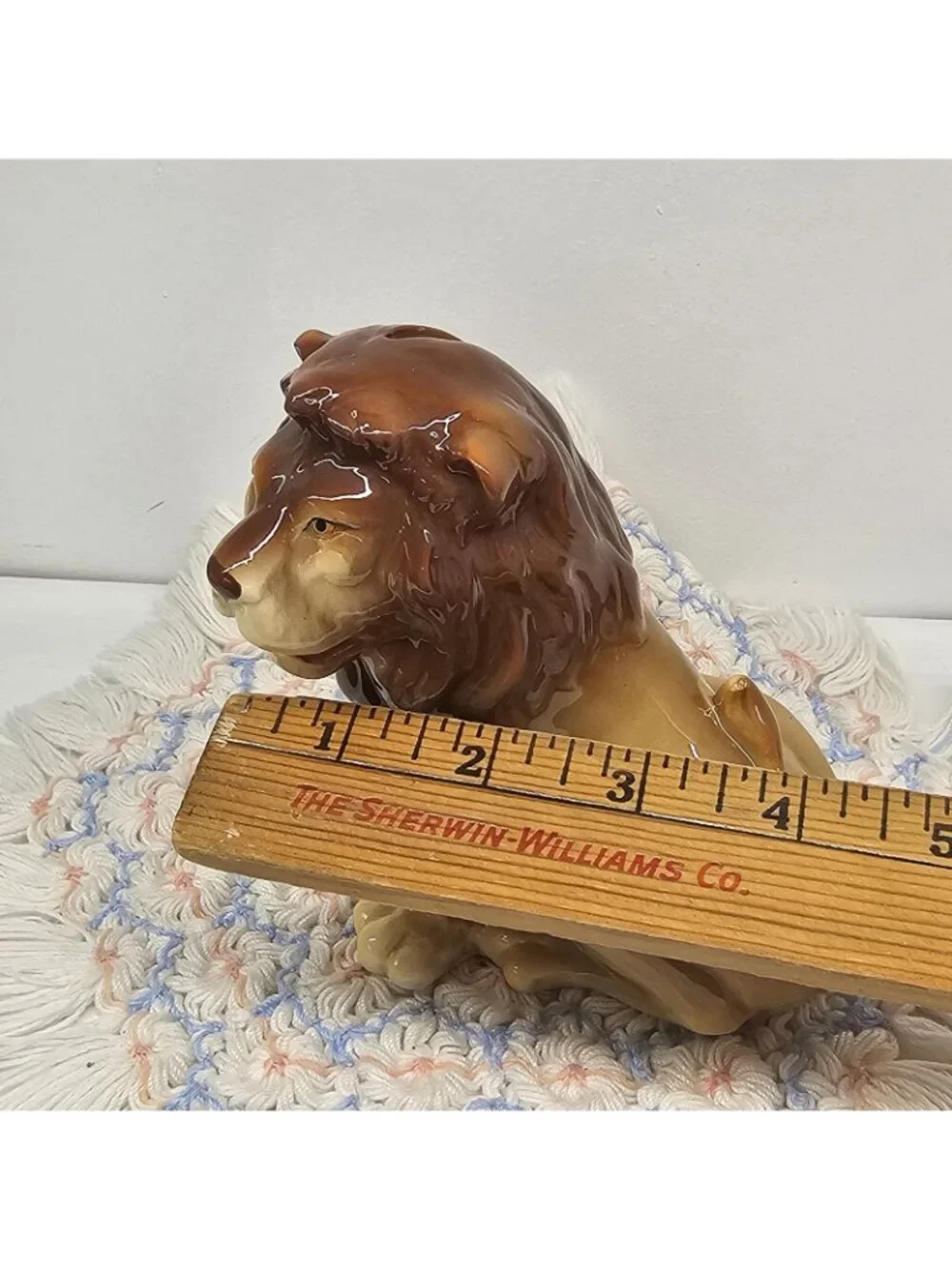 Vintage 1981 Otagiri Lion Ceramic Coin Bank Japan OMC Gold Sticker & Stopper